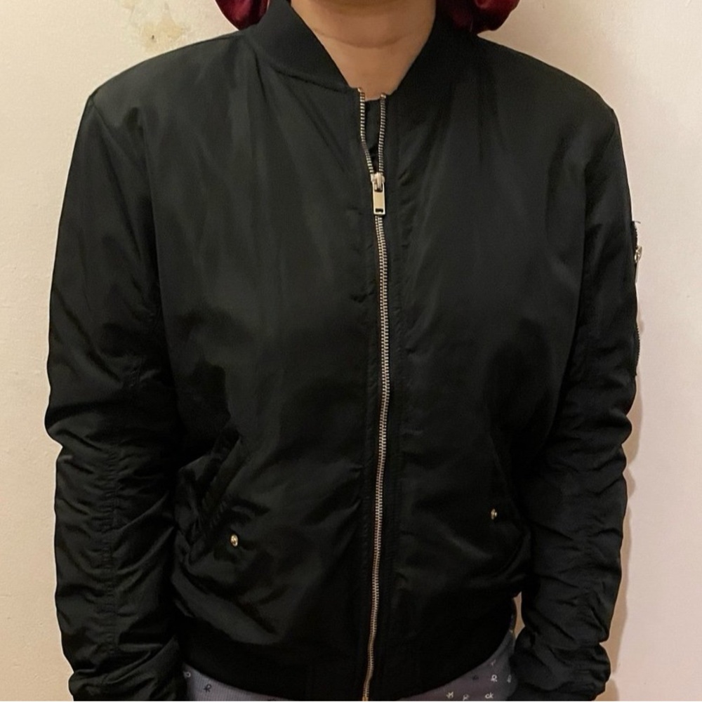 Classic Black Bomber Jacket